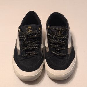 Vans Black and White Sneakers with Gold Accents